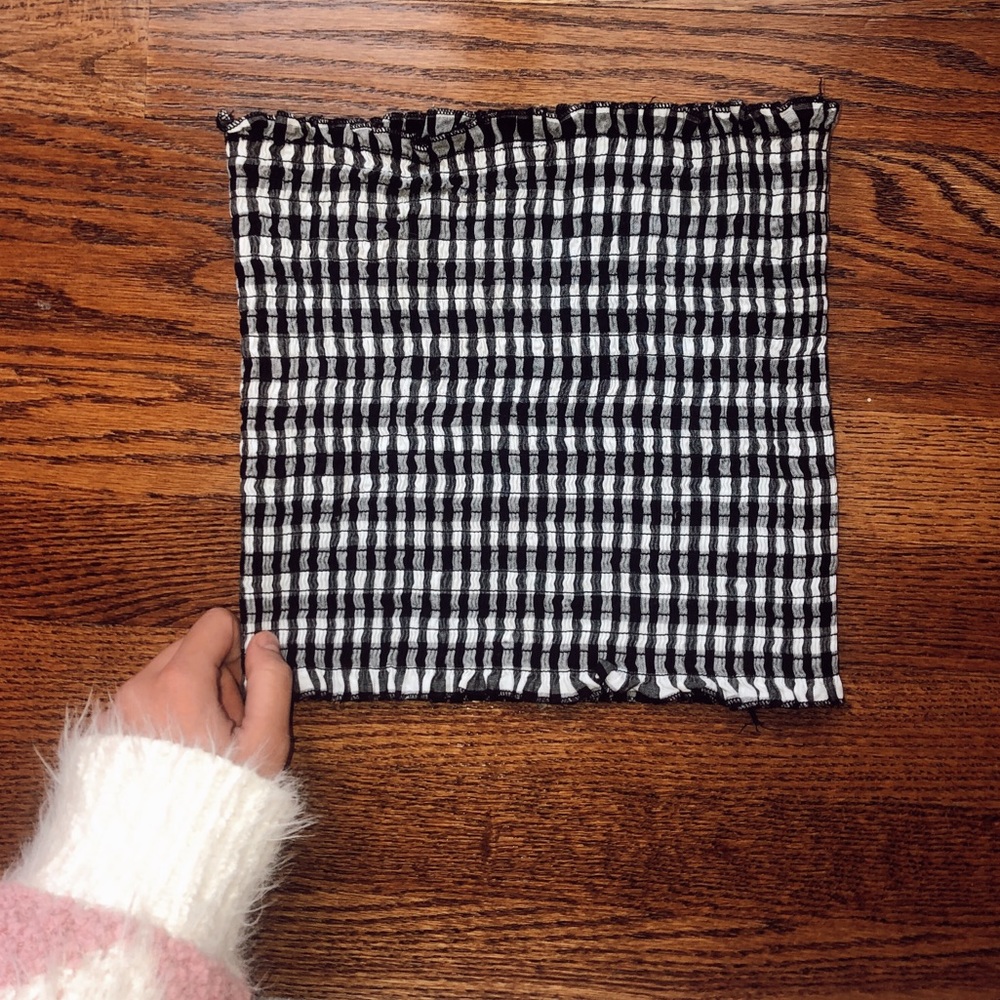 Gingham Tube Top B&W